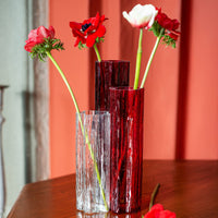 Flora Glass Red Vase