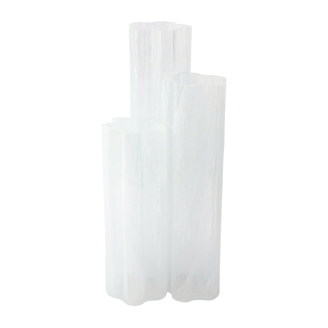 Flora Glass White Vase