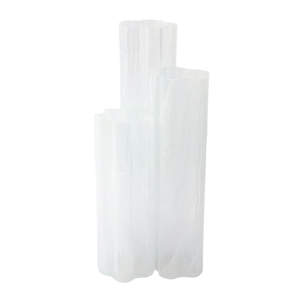 Flora Glass White Vase