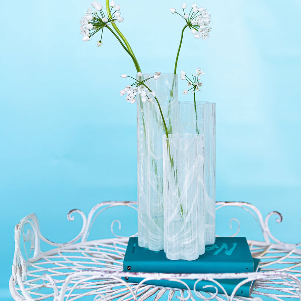 Flora Glass White Vase