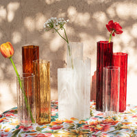 Flora Glass White Vase