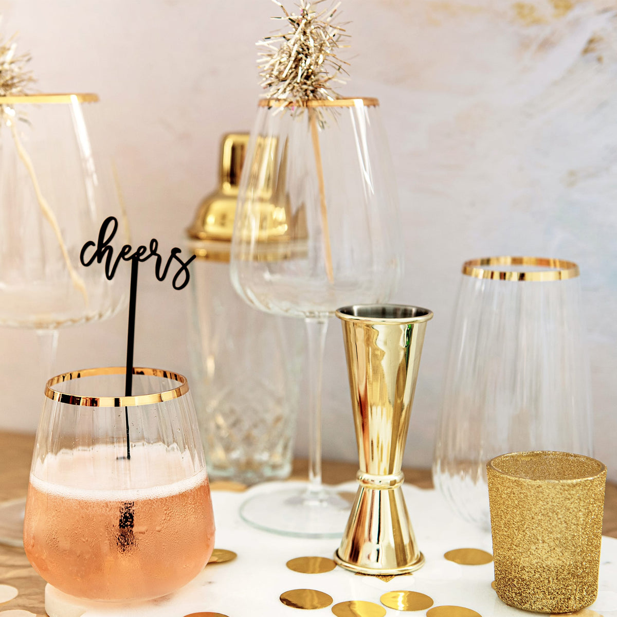 Francesca Gold Water Glass