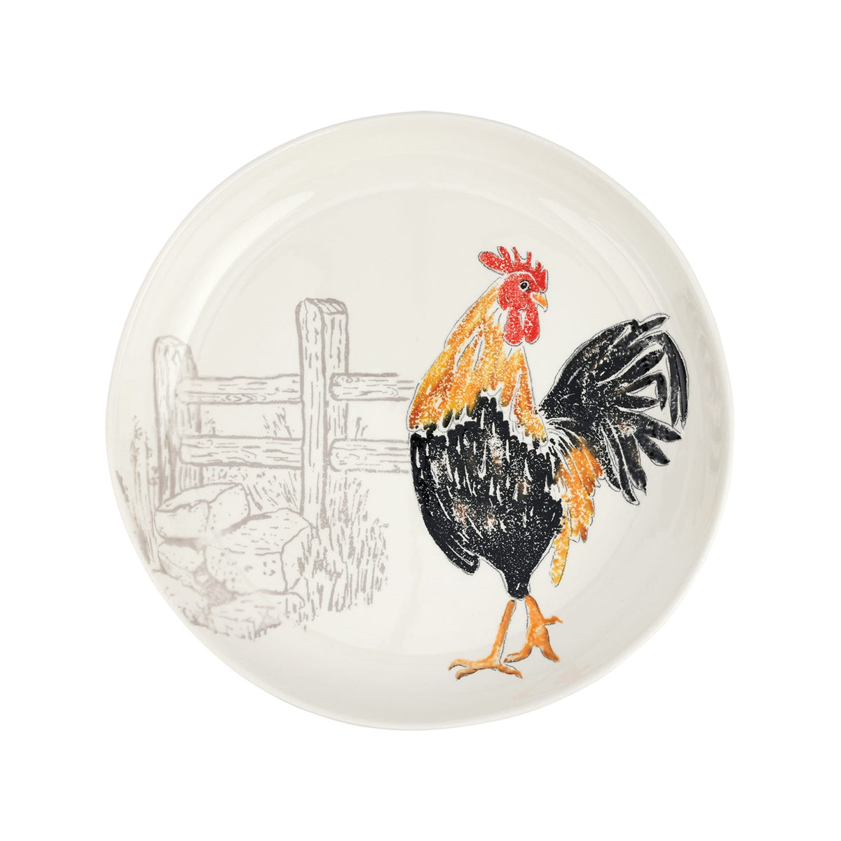 Fattoria Rooster Large Shallow Bowl
