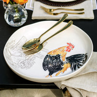 Fattoria Rooster Large Shallow Bowl
