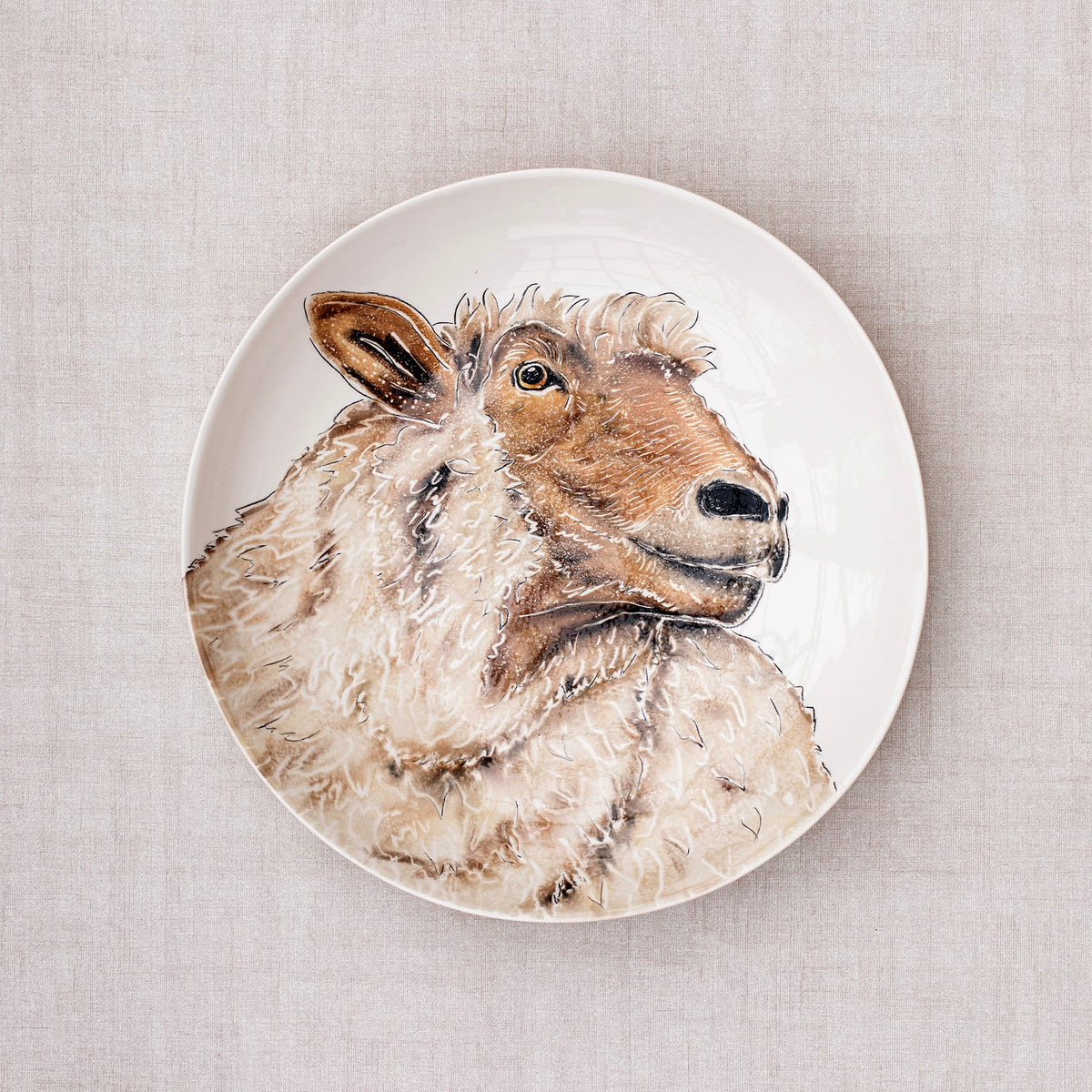 Fattoria Sheep Round Shallow Bowl