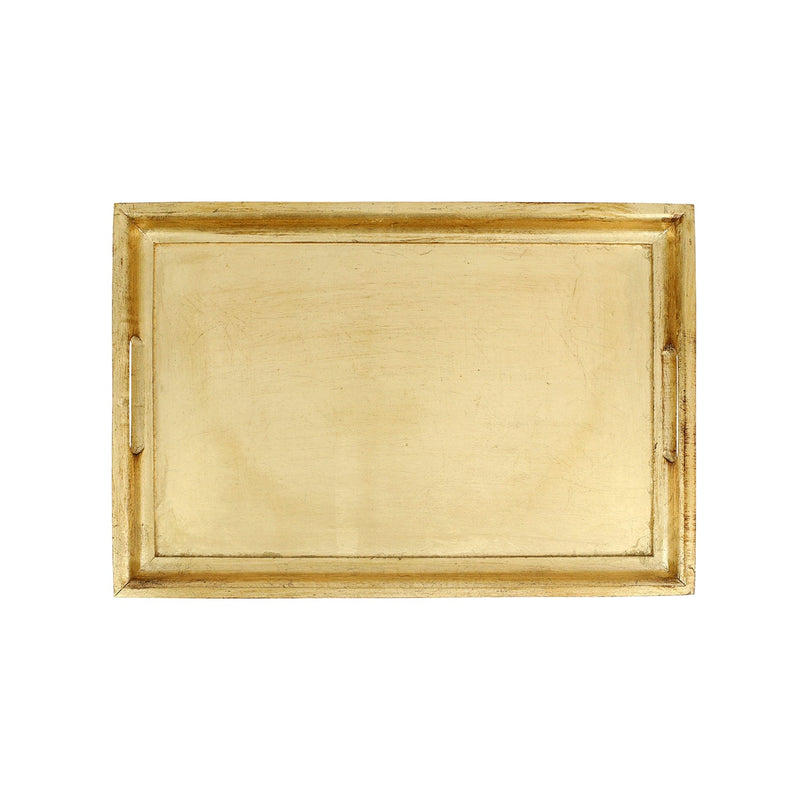 Florentine Wooden Accessories Gold Medium Rectangular Tray