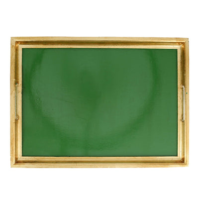 Florentine Wooden Accessories Green & Gold Large Rectangular Tray