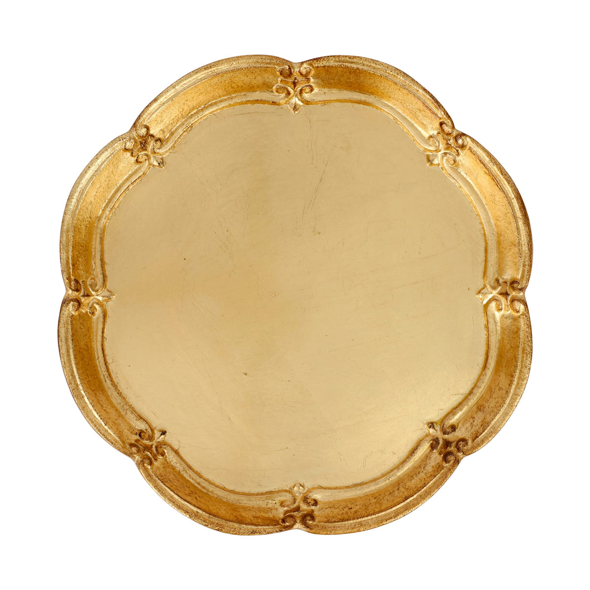 Florentine Wooden Accessories Gold Medium Round Tray
