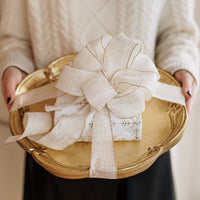 Florentine Wooden Accessories Gold Medium Round Tray
