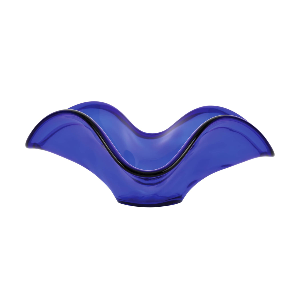 Hibiscus Glass Cobalt Large Bowl