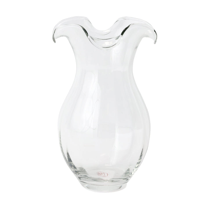 Hibiscus Glass Clear Vertical Fluted Medium Vase