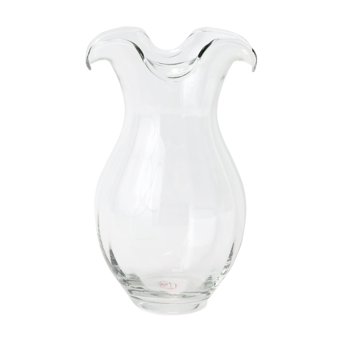 Hibiscus Glass Clear Vertical Fluted Medium Vase
