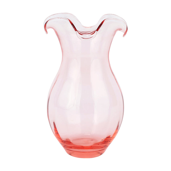 Hibiscus Glass Pink Vertical Fluted Medium Vase