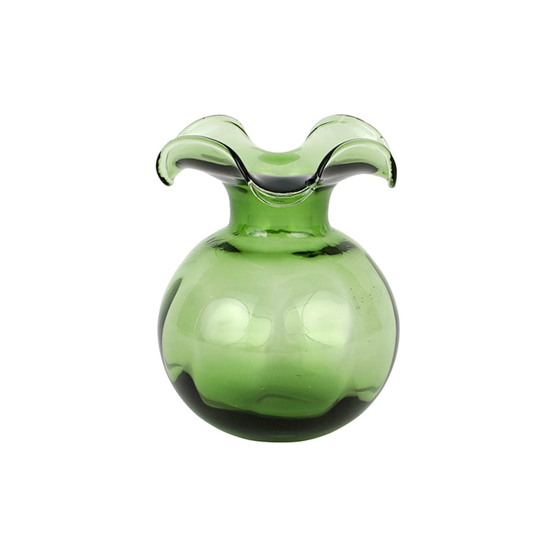 Hibiscus Glass Dark Green Bud Vase