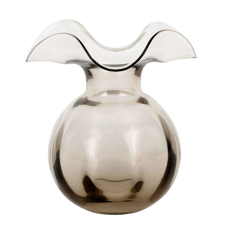 Hibiscus Glass Gray Medium Fluted Vase