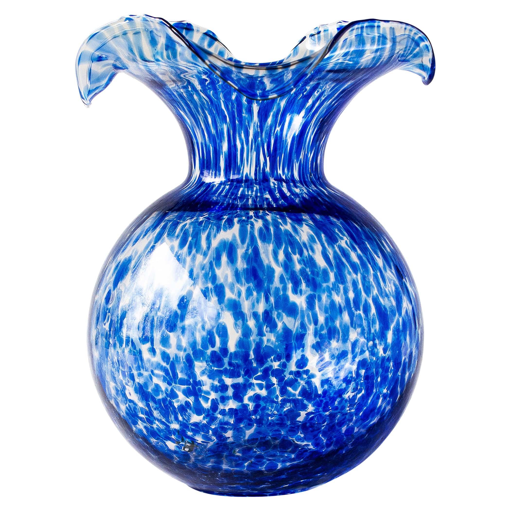 Hibiscus Glass Cobalt Tortoiseshell Large Fluted Vase – VIETRI