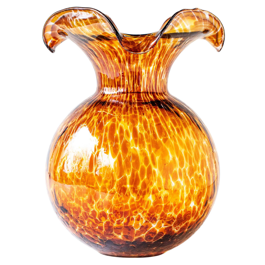 Hibiscus Glass Brown Tortoiseshell Large Fluted Vase VIETRI hibiscus-glass-brown-tortoiseshell-large-fluted-vase-vietri