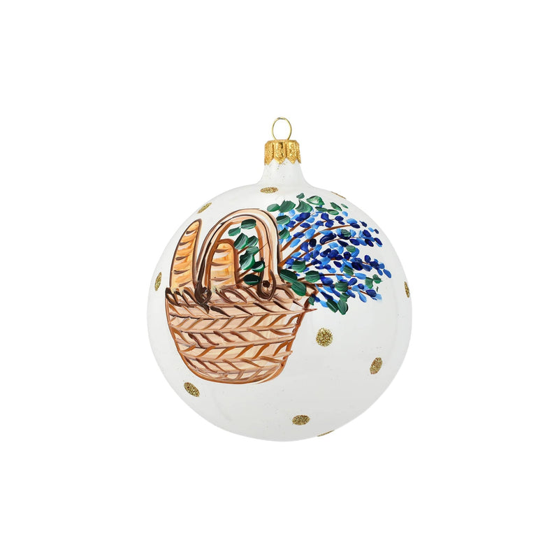 Ornaments Bread & Blue Flower Basket Ornament