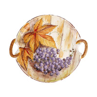 Harvest Grapes Handled Round Platter