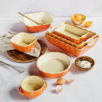 Italian Bakers Orange Small Handled Round Bakers