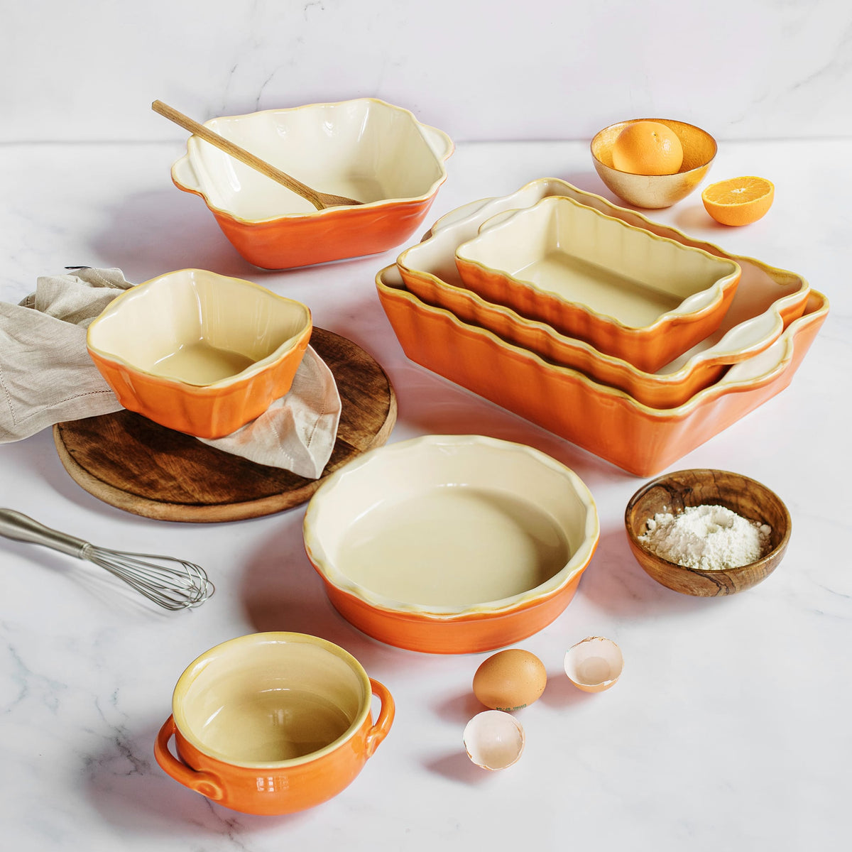 Italian Bakers Orange Small Square Bakers