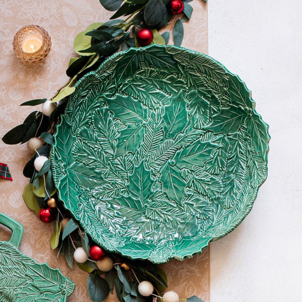 Lastra Holiday Green Figural Shallow Bowl