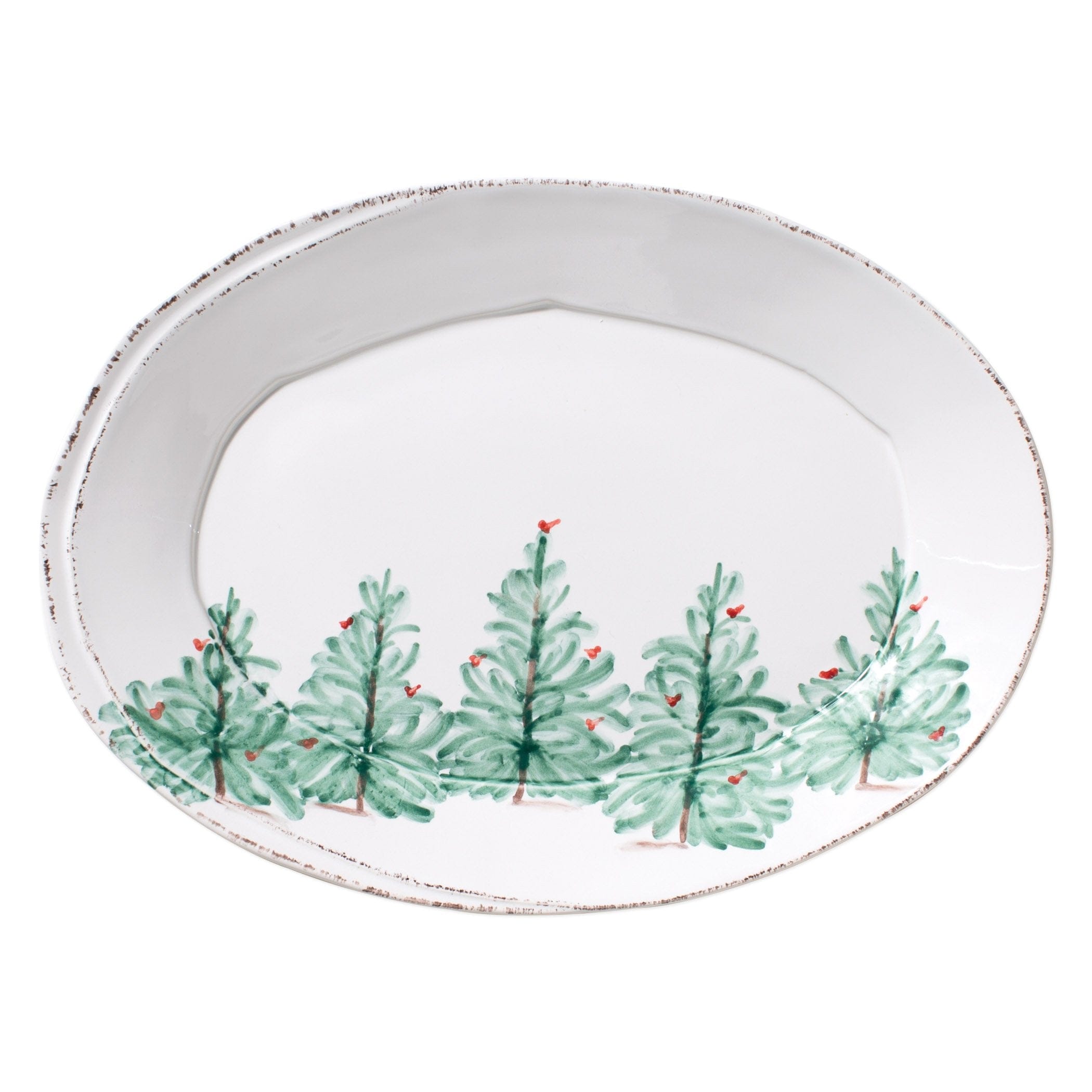 Lastra Holiday Small Serving Platter | Small Oval Serving Dish