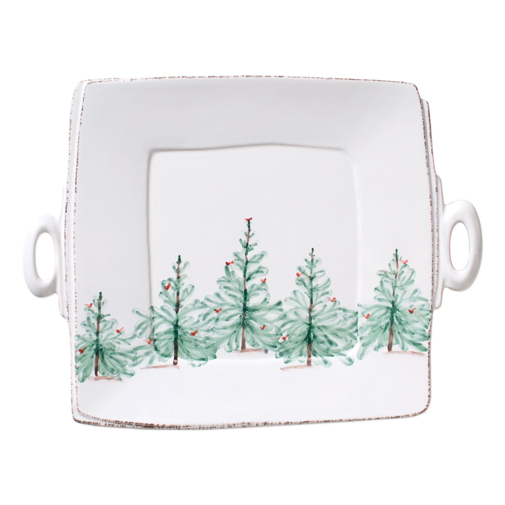Vietri Lastra Holiday Handled Square Platter - Thumbnail 3