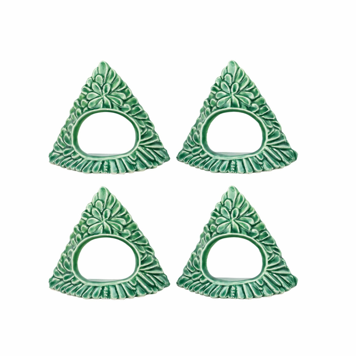 Lastra Holiday Green Figural Napkin Rings - Set of 4