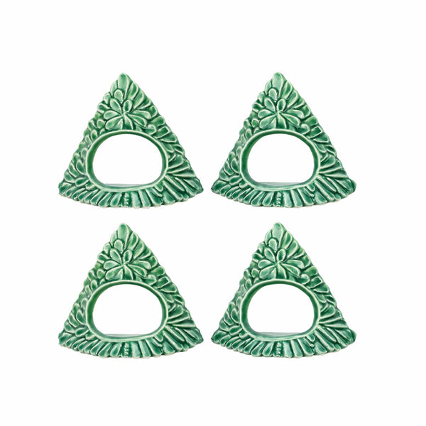 Lastra Holiday Green Figural Napkin Rings - Set of 4