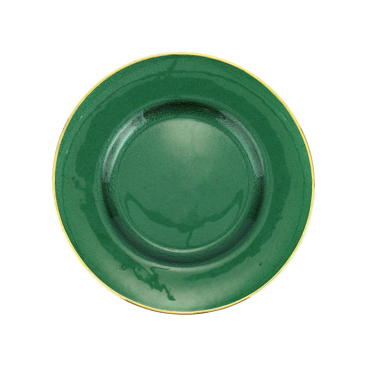 Metallic Glass Emerald Dinner Plate