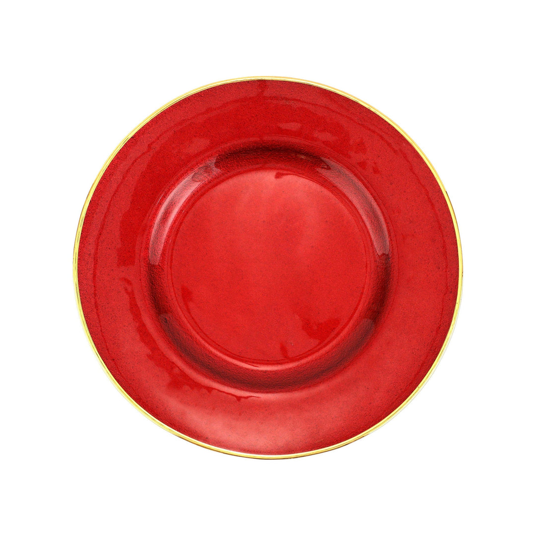 Ruby Plate Metallic Glass Ruby Dinner Plate – VIETRI