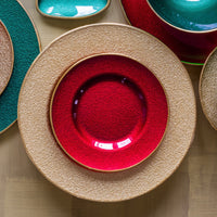 Metallic Glass Pearl Salad Plate