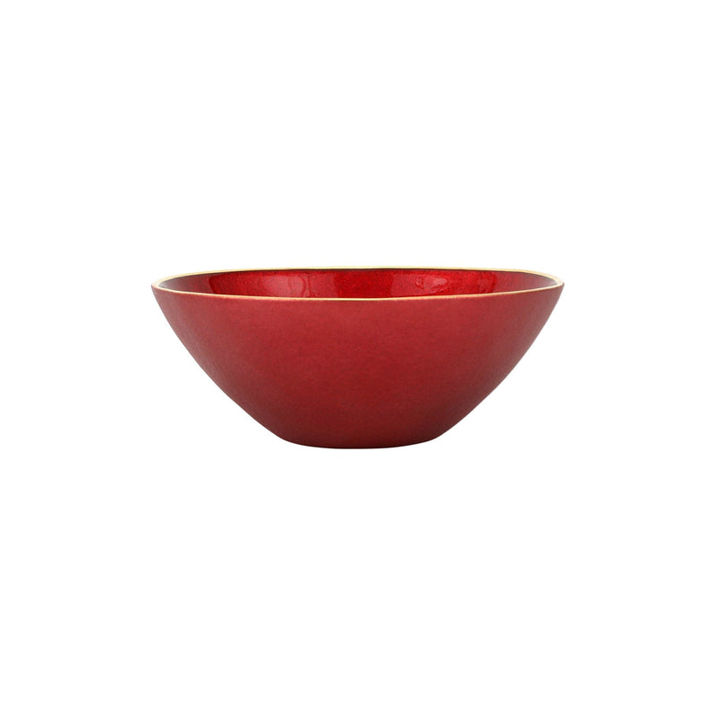 Metallic Glass Ruby Small Bowl