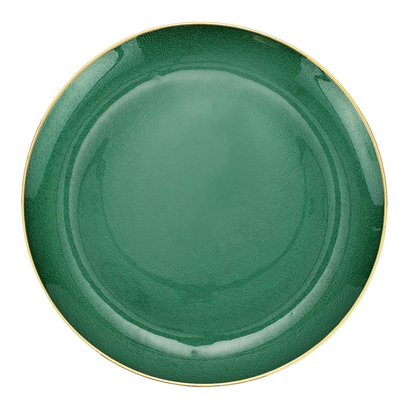 Metallic Glass Platter - Emerald