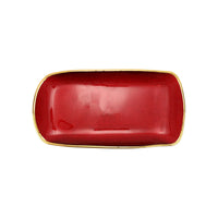 Metallic Ruby Glass Rectangular Tray