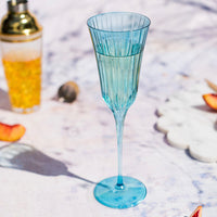 Natalia Teal Champagne Glass