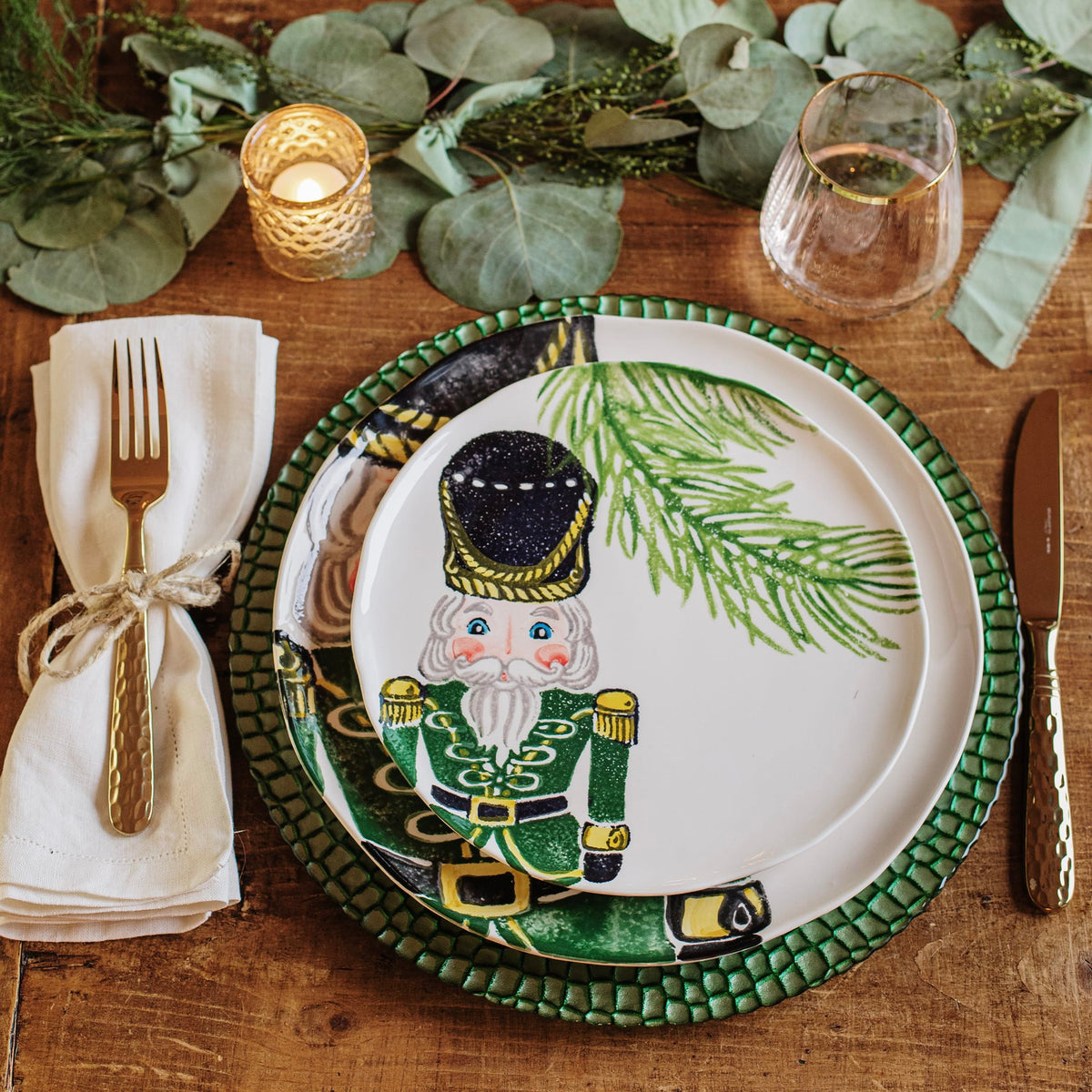 Nutcrackers Green Dinner Plate