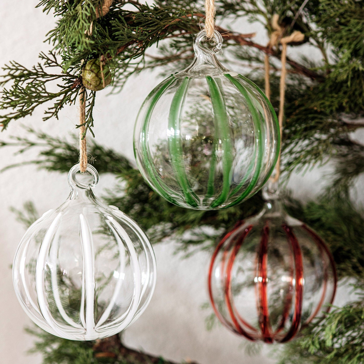 Nuovo Stripe Red Ornament