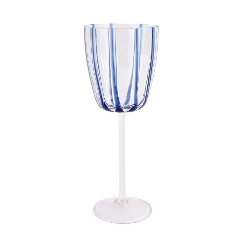 Nuovo Stripe Blue Wine Glass