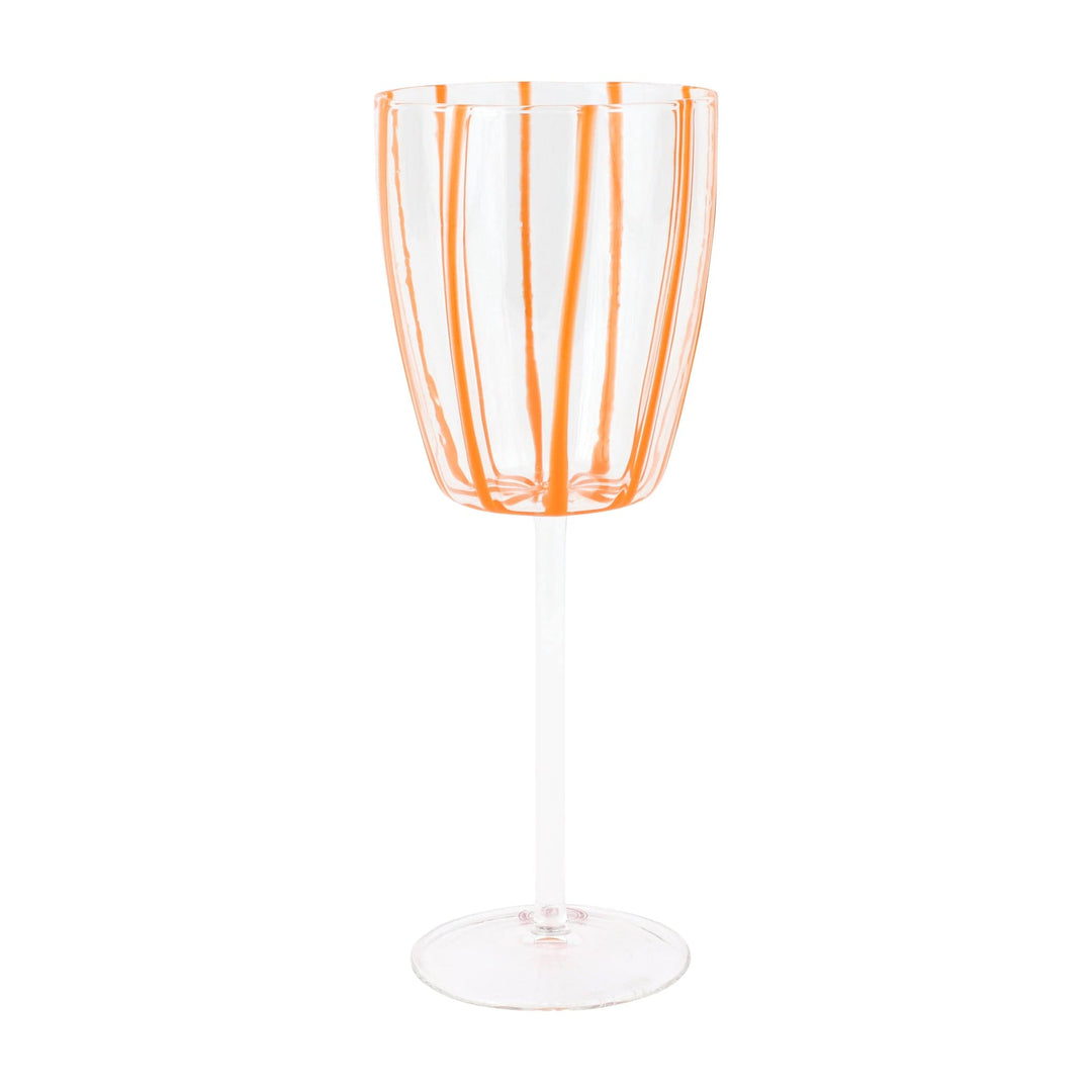 Nuovo Stripe Orange Wine Glass