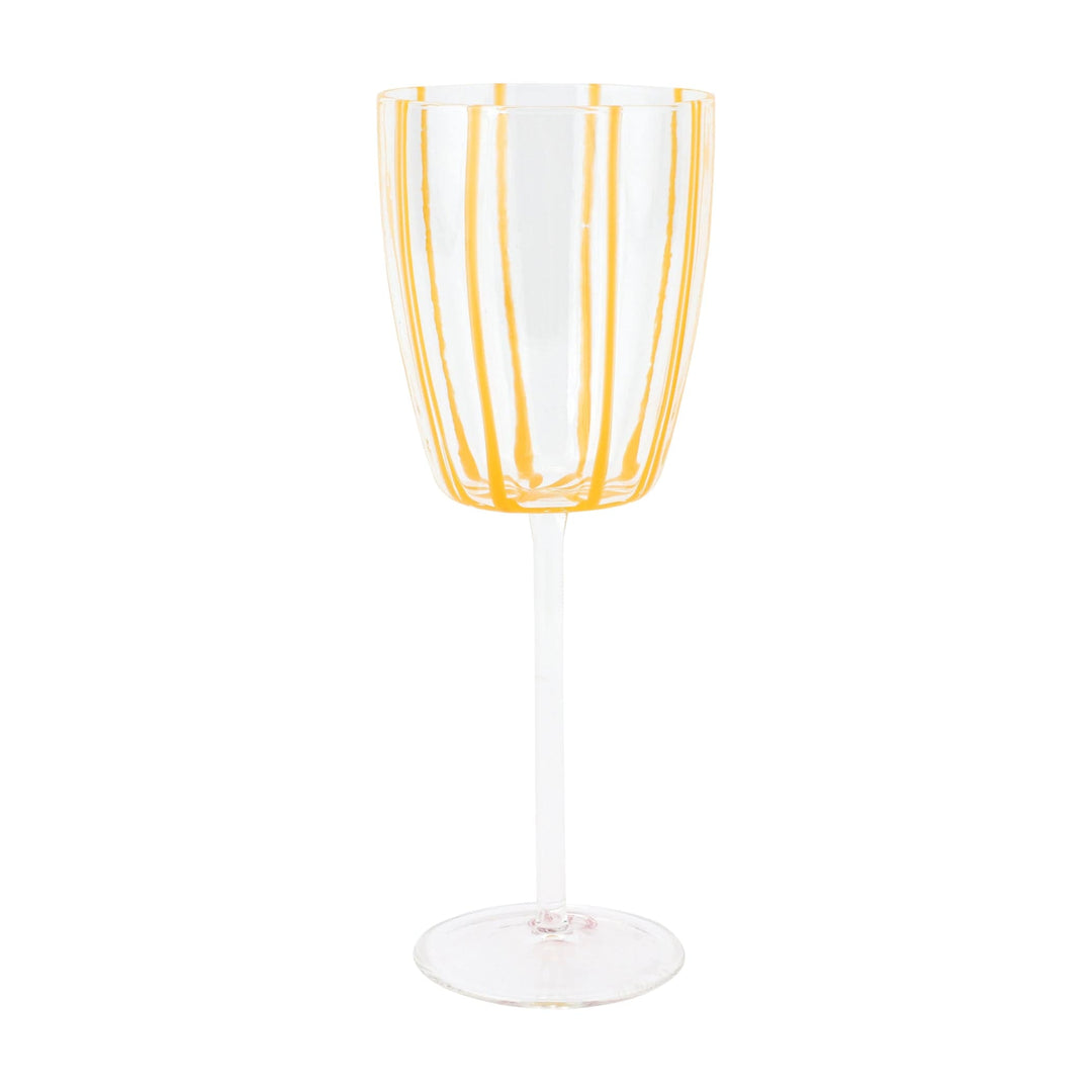 Nuovo Stripe Yellow Wine Glass