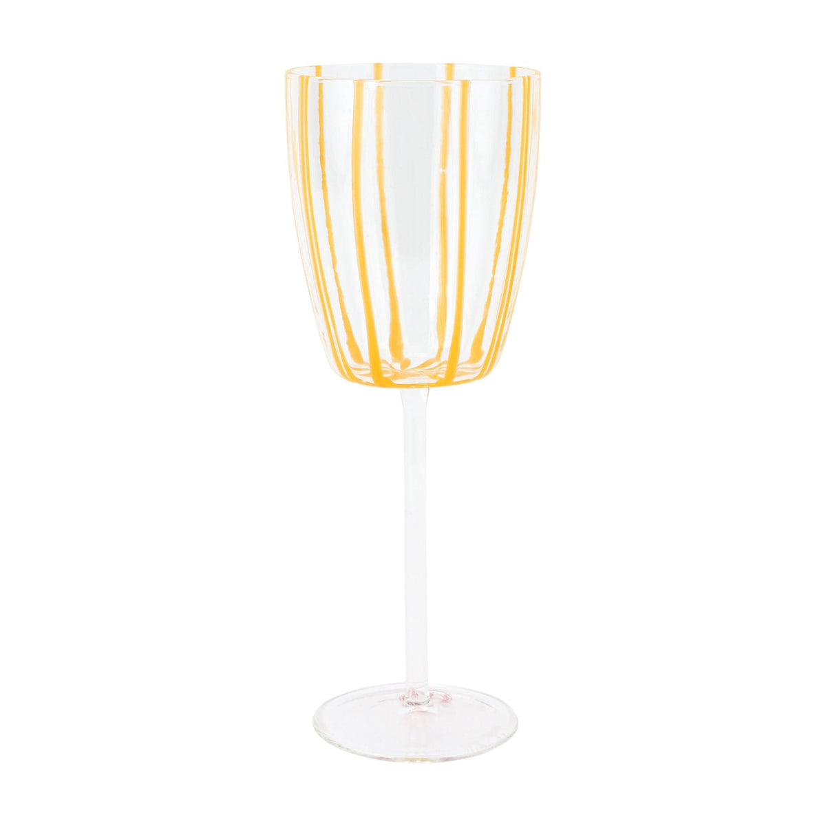 Nuovo Stripe Yellow Wine Glass