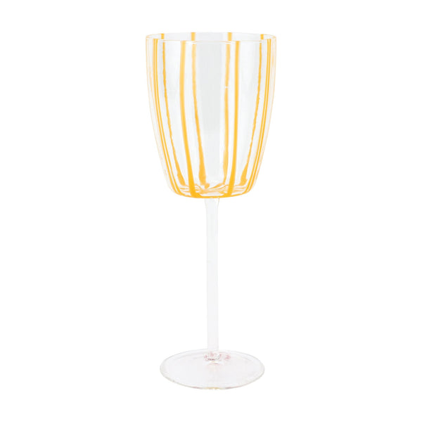 Nuovo Stripe Yellow Wine Glass