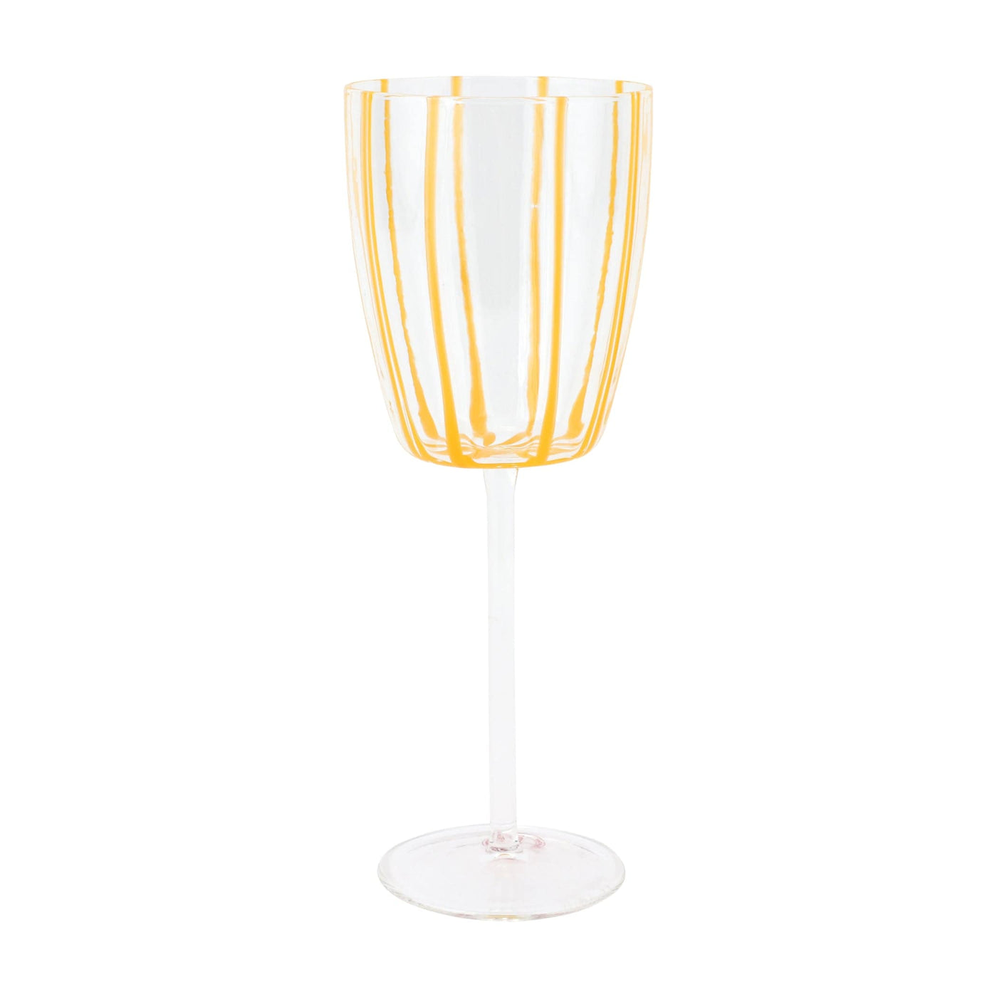 Nuovo Stripe Yellow Wine Glass