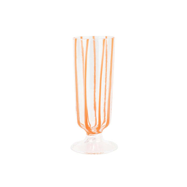Nuovo Stripe Orange Champagne Glass