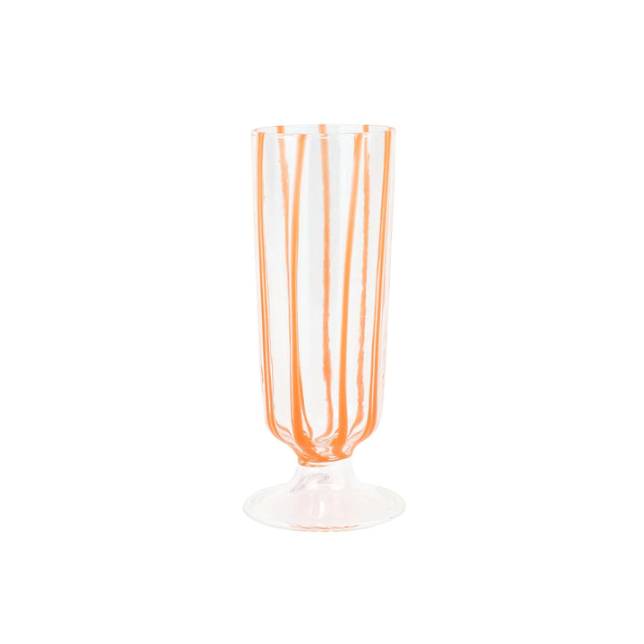 Nuovo Stripe Orange Champagne Glass