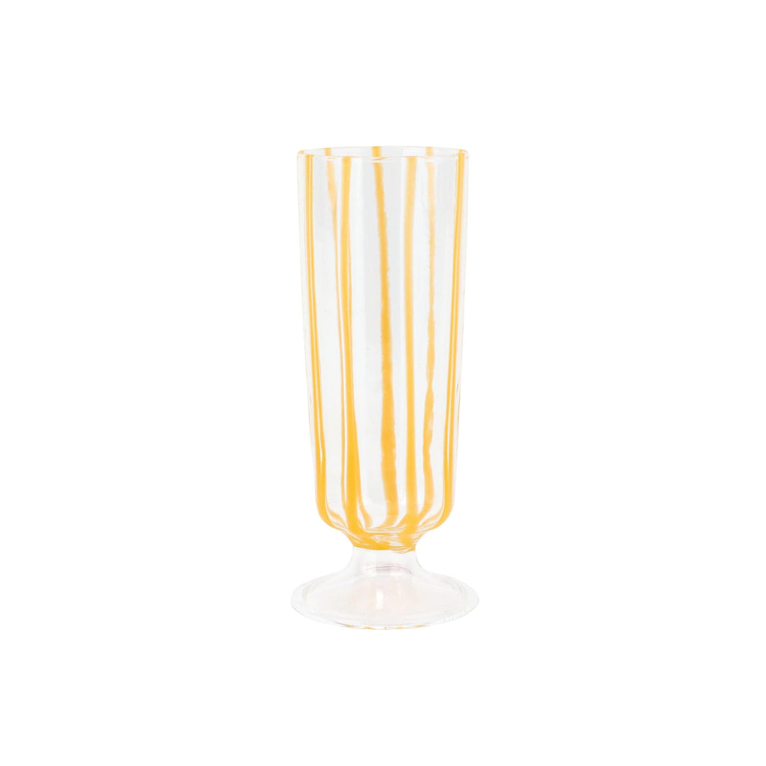 Nuovo Stripe Yellow Champagne Glass