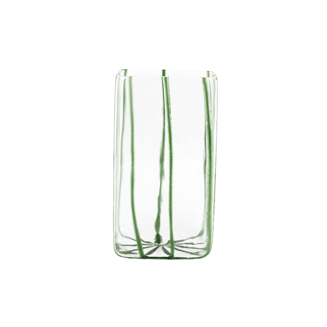 Nuovo Stripe Green Square Vase