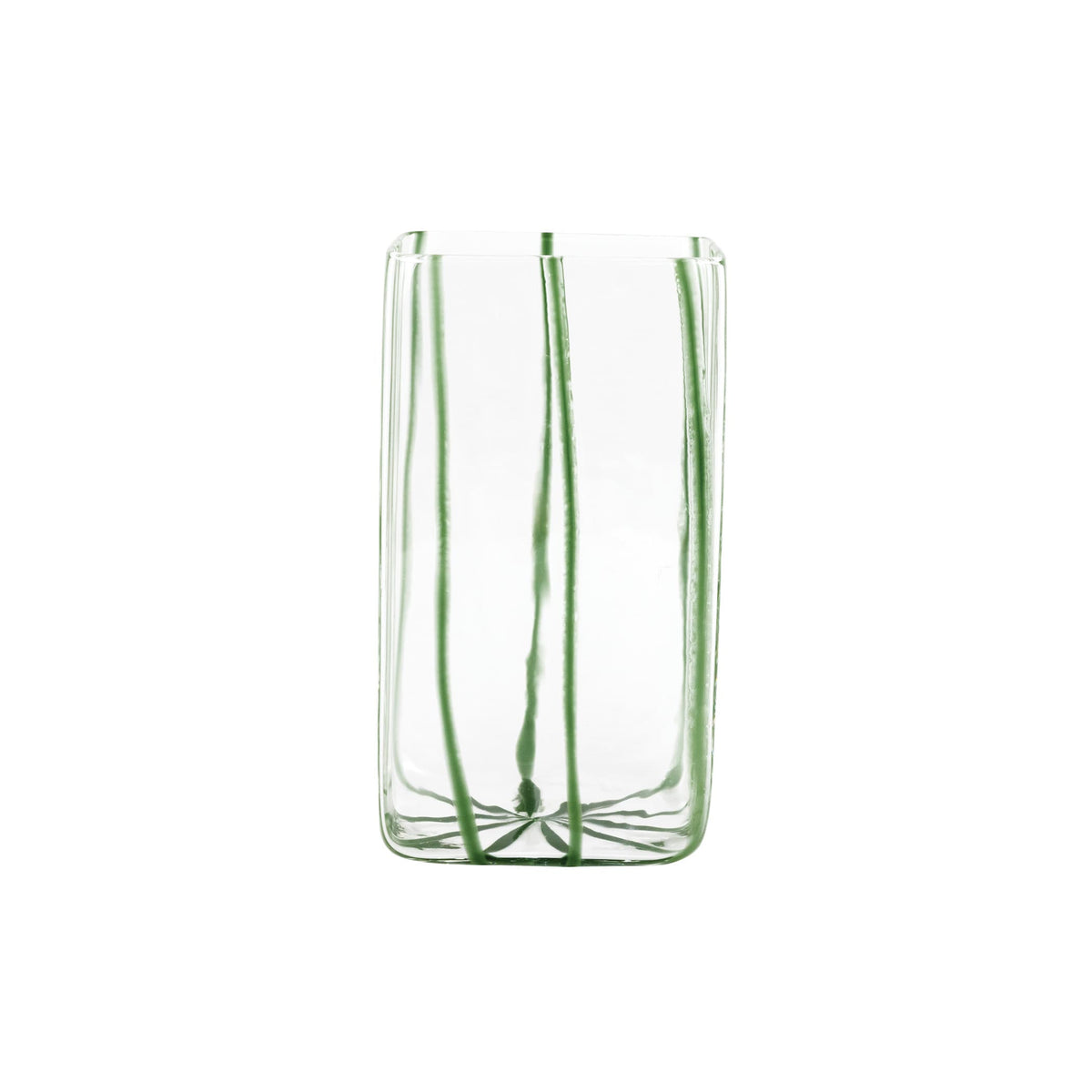 Nuovo Stripe Green Square Vase